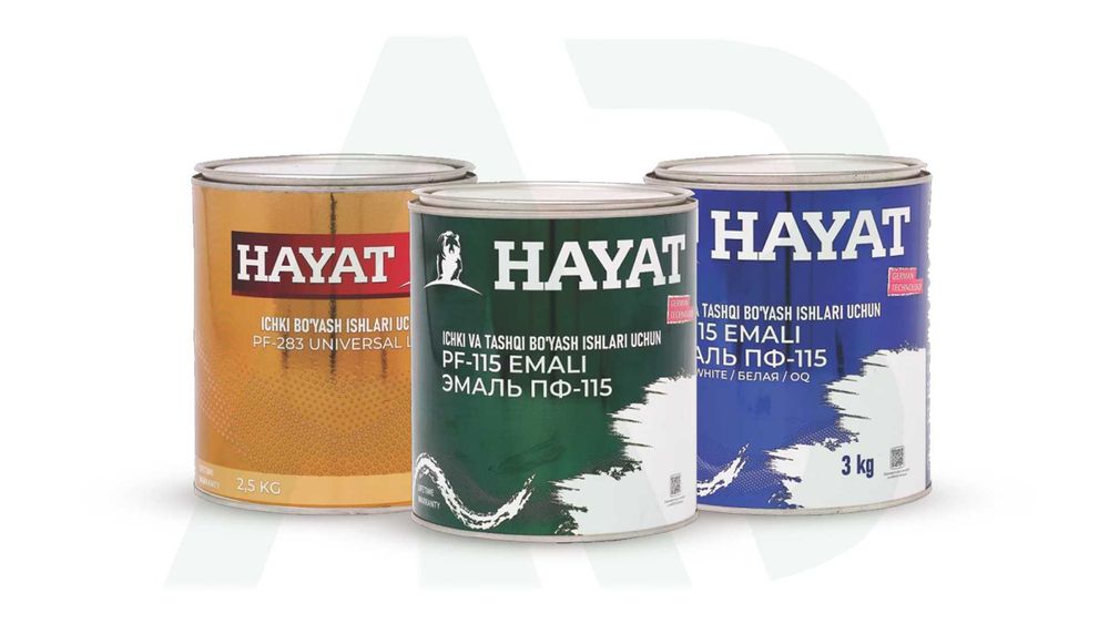 Hayat Pol Emal (3KG) | PF-115 Emal oq | Emal Bo'yoq | OPTOM NARXDA !!!