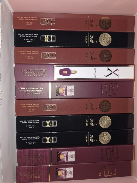 Set 10 monstre 35ml, 3 Asad Bourbon, 3 Asad,3 Lattafa Dukhan si 1 xerjoff soprano