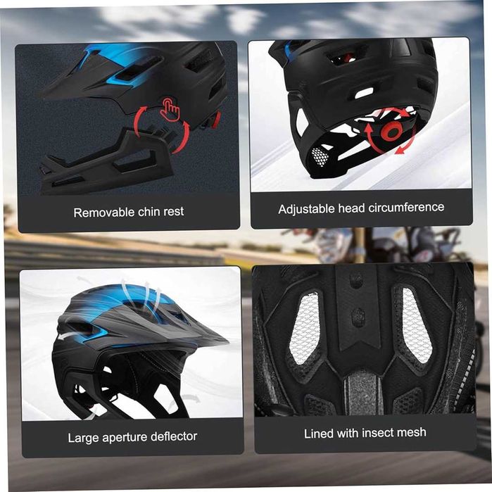 Кросова каска MARTAR, Full Face, ЕN Сертифицирана, Модулна, Тегло: 570g, Размер: M/L