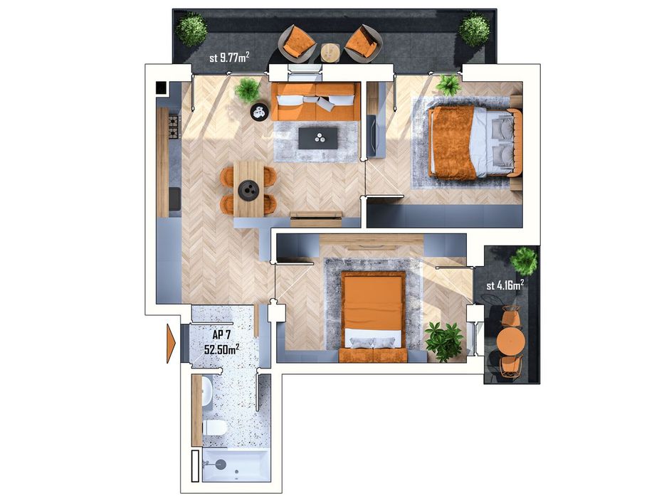Ap. 3 camere | Estimo Park | Finisat Premium | Dezvoltator — fotografia 3