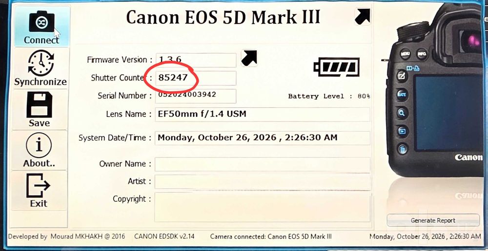 Camera Canon 5D mark 3