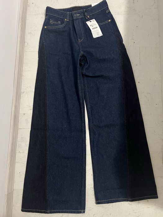 Тъмно сини дънки с черен кант ЗАРА