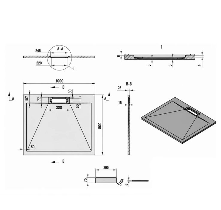 Cadita dus 100x80 îngropată compozit crem