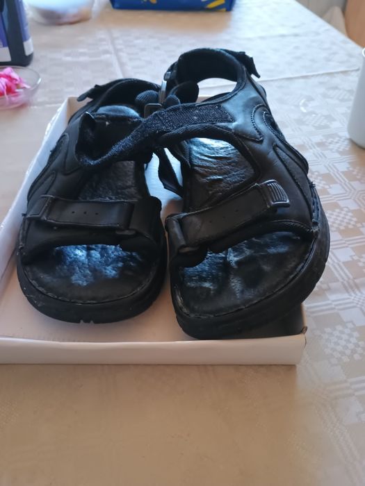 Sandale bărbați din piele naturală, mărimea 41, negre