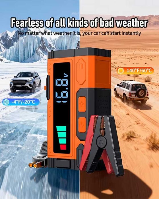 Jump Starter (бичѐ) - 12V/6000А бустер за подаване на ток и Power Bank
