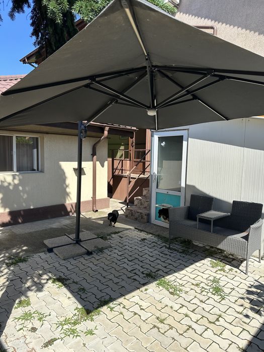 Umbrela gradina/terasa 300 x 300 cm cu rotire 360 grade si inclinare