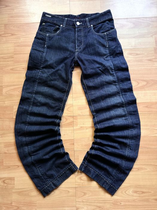 Pantaloni jeans denim pants Levis Redwire baggy white stitch dark wash