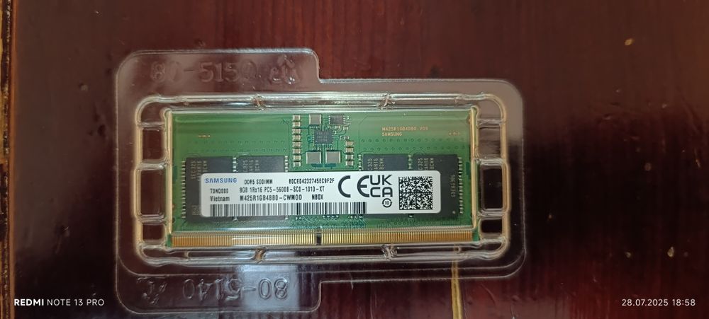 Памет Samsung SO-DIMM 8GB DDR5 1Rx16 5600MHz
