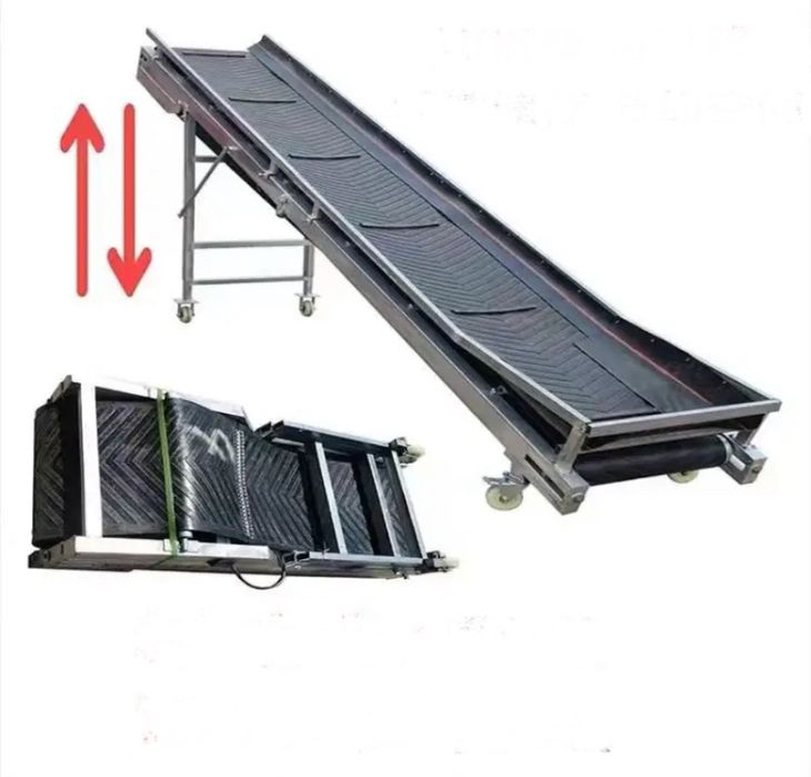 Ленточный транспортер с шевронной лентой