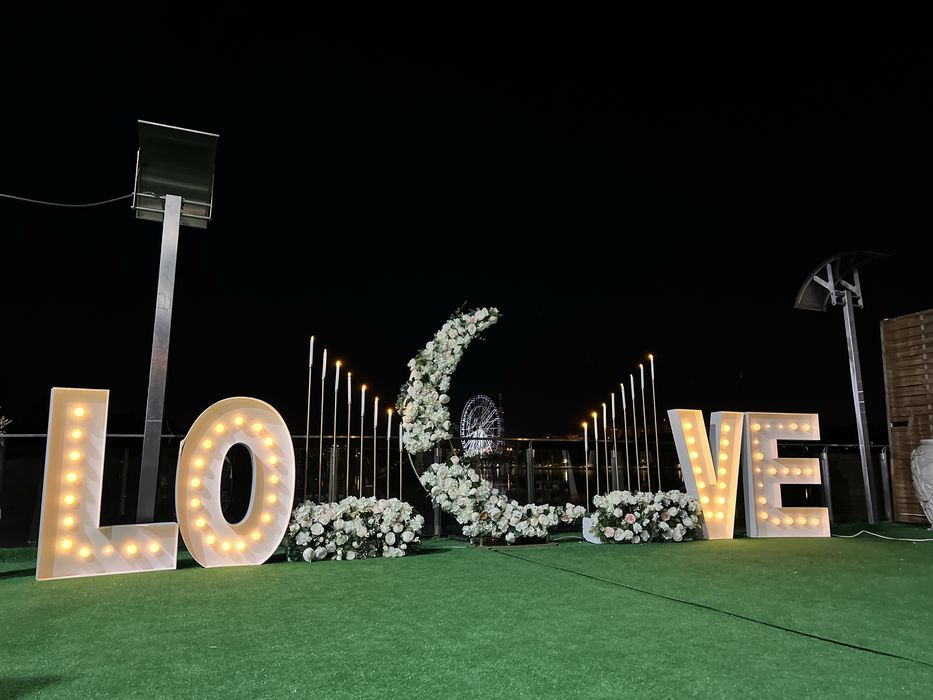 Photocorner panou foto arcada semiluna aripi inger nunta botez