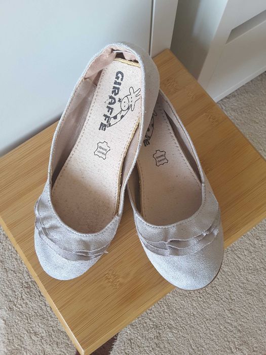 Обувки тип "балерина" сребристи ест.велур, 34