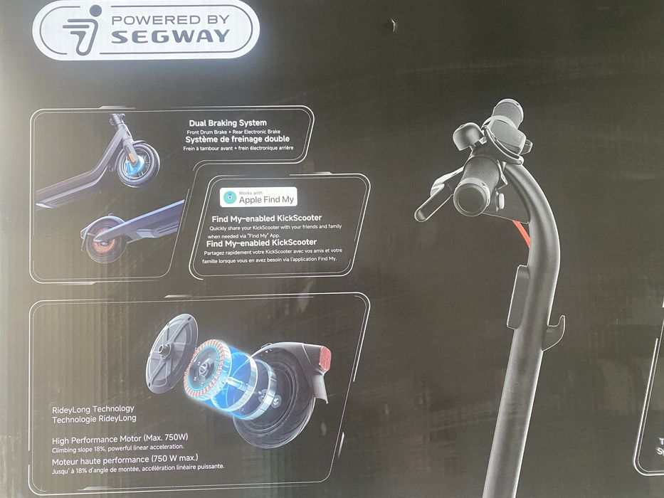 Електрически скутер - тротинетка SEGWAY KICKSCOOTER E2 E PRO ДО 25 КМ/Ч, ПРОБЕГ ДО 40 КМ