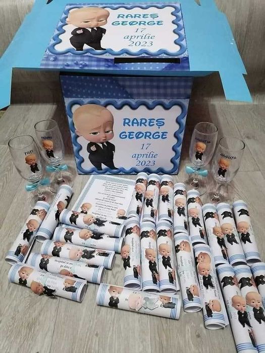 decoratiuni invitatii pahare pentru nuntă și botez