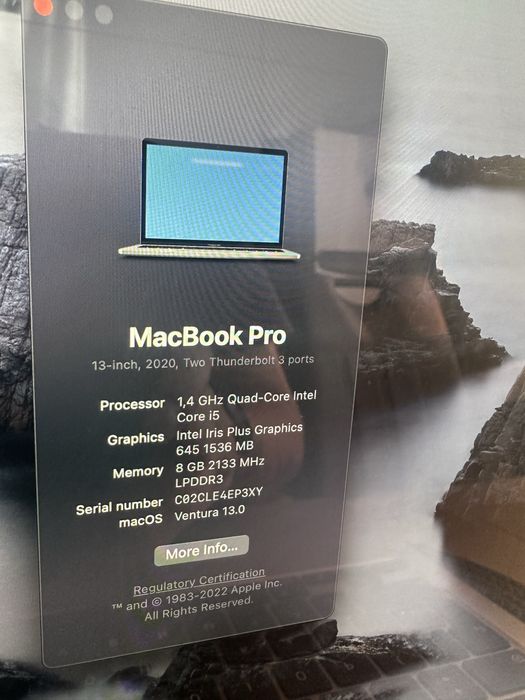 Macbook Pro 13 ‘   8GB RAM/256GB SSD