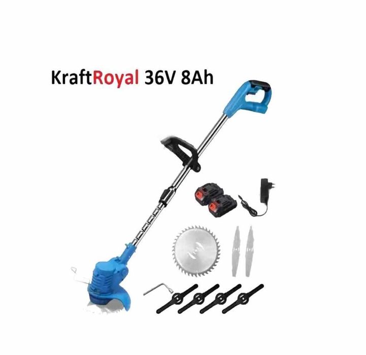 Безжичен Градински Тример за трева Kraftworld 36v + 2 Батерии 8ah