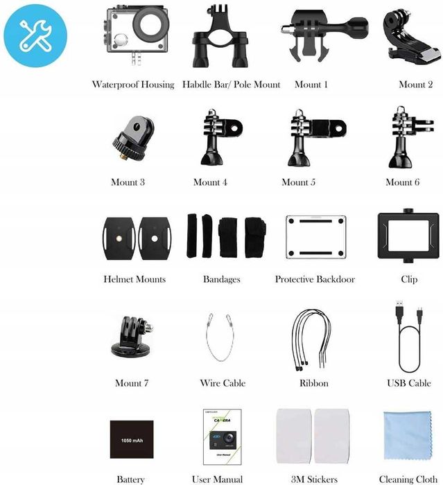 Action Camera 4K, wifi, DBPOWER, waterproof, sigilat!