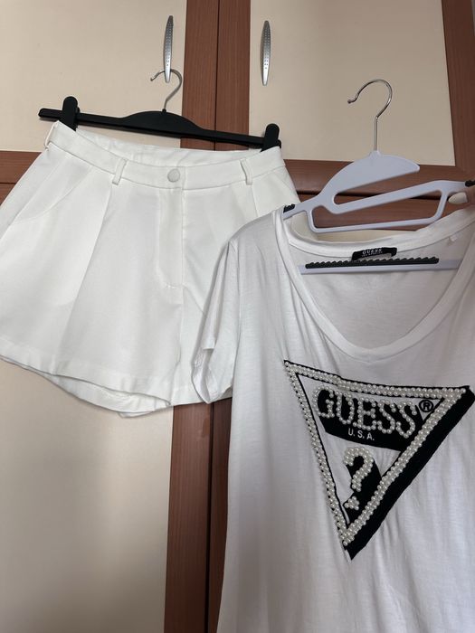 Къси панталонки,пола тениска и топ Zara Guess Shein