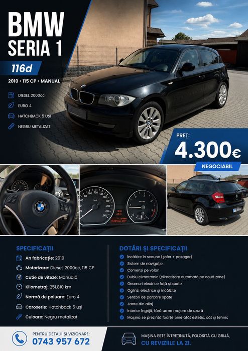 Vand BMW Seria 1, an fabricatie 2010