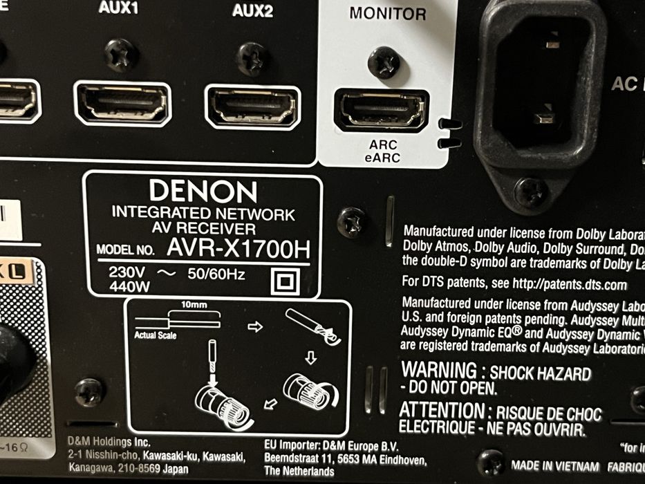 Denon AVR X1700H 7.1/8k/Atmos/wifi/Bluetooth/Airplay/Spotify,usb etc.