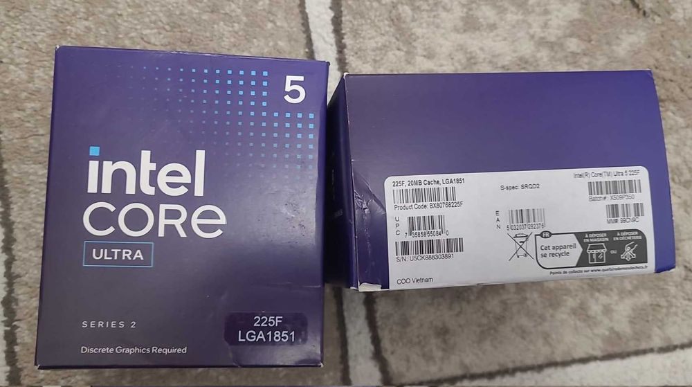 Procesor Intel Arrow Lake, Core Ultra 5 225F , up 4.9 ghz , noi