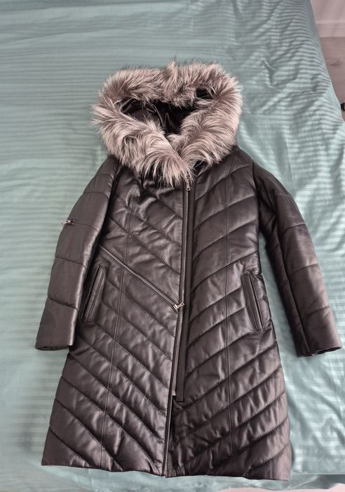 Vand geaca de piele femei cu guler blana