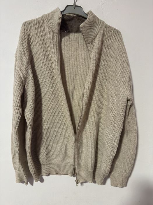 Pulover cu fermoar, bărbați, 80% lână, L