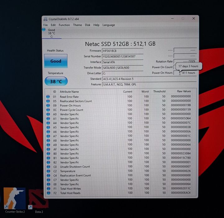 SSD Lexar 512GB/128Gb