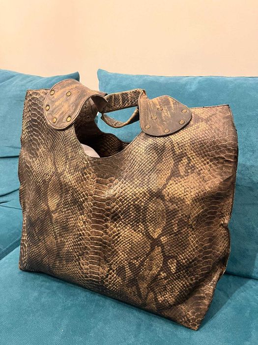 Голяма кафява чанта и лятна кошница 2 модела