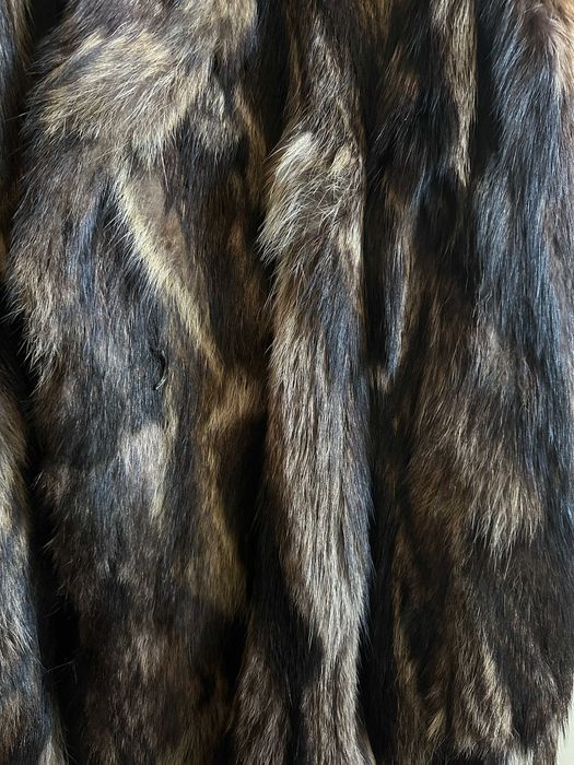 Дълго палто от естествен косъм