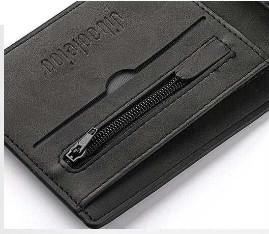 Стилен сив портфейл, мека PU кожа, карти документи пари, органайзер