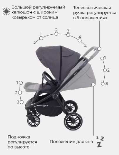 Коляска прогулочная RANT Flex Grand, серый