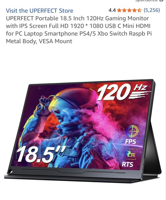 Monitor portabil 18.5 inch 120 hz full hd usb c mini hdmi nou sigilat