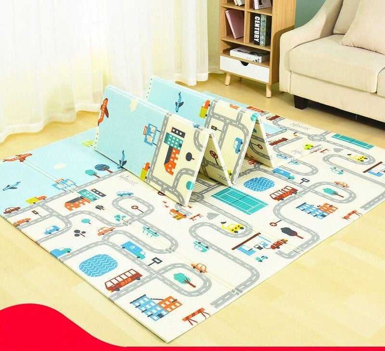 Covoras de joaca pliabil pentru bebe termorezistent doua fete 200X150