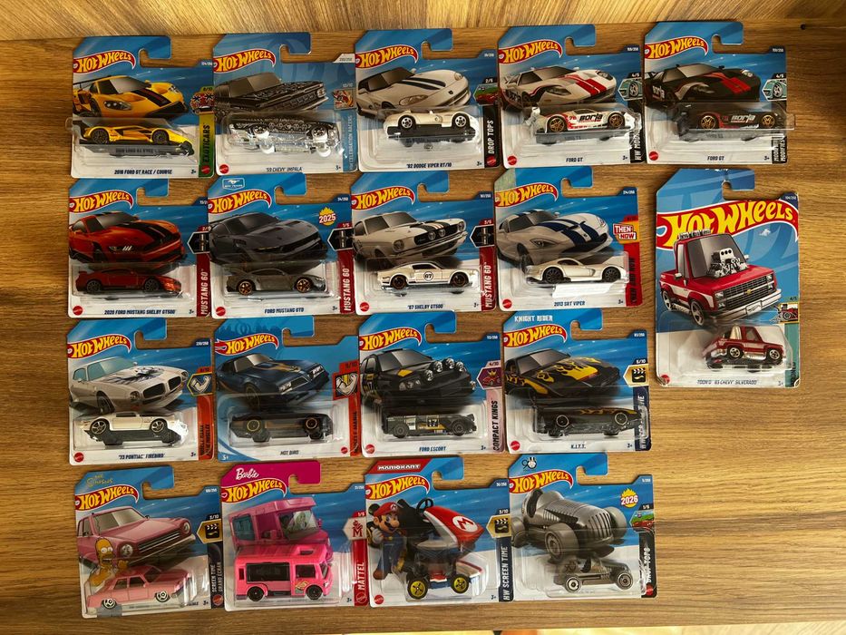 Hot Wheels Audi RS 6 Avant; 87 90 quattro; 94 RS2; VW T3; Golf Mk1; Mustang; Shelby; GT500; GT; Escort; Viper; Impala; Simpsons; Barbie; Super Mario