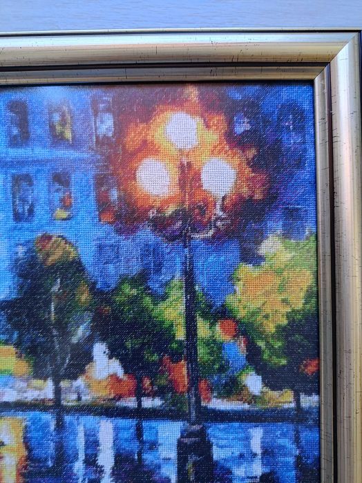 гоблен ,,Дъждовна вечер в Париж", ръчно ушит, единствен в света