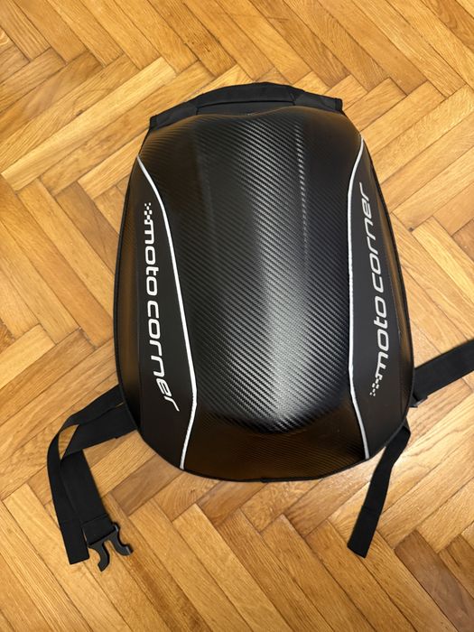 Ghiozdan/rucsac impermeabil aerodinamic moto hardshell Moto Corner Negru