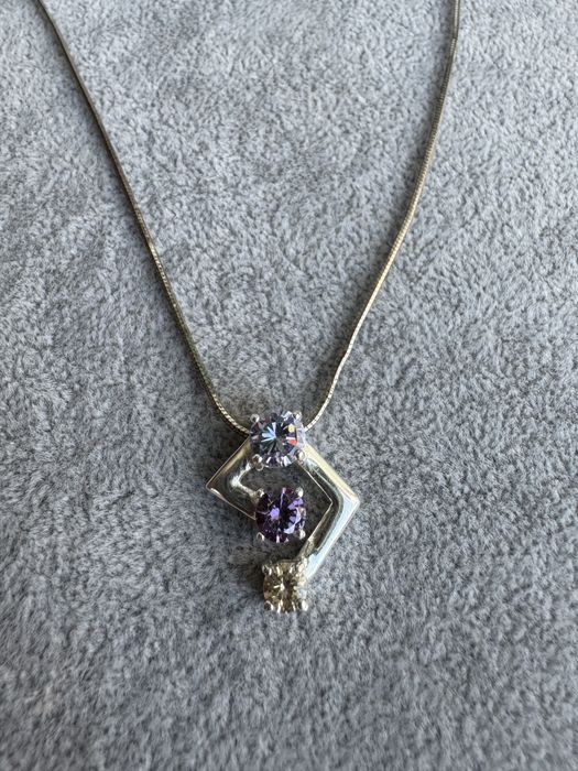 Pandantiv si lant din argint-cubic zirconia