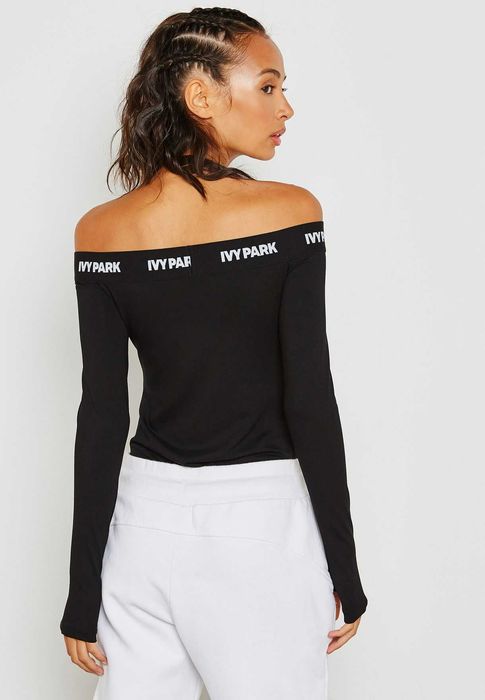 Ivy Park Logo Stripe Long Sleeve Bodysuit дамско боди - М