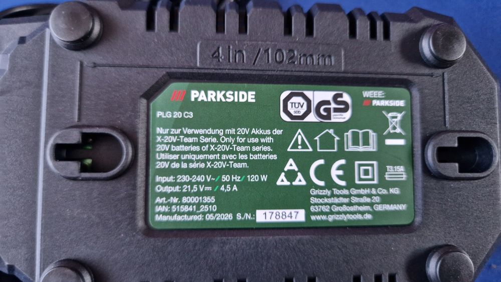 Baterie Parkside 20V 4Ah-Incarcator 4.5ah