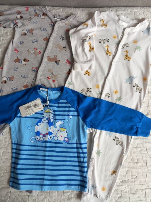 Lot 2 salopete băiat H&M 80  + o bluzita nouă