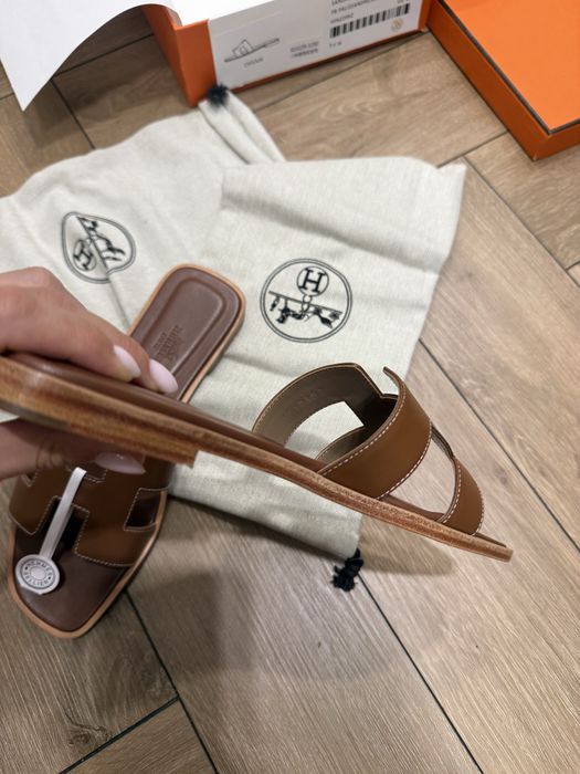 Тапочки Hermes натуральная кожа
