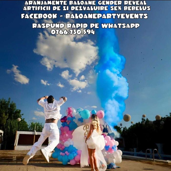 Panou foto botez-cristelnita Decor baloane gender reveal - baby shower