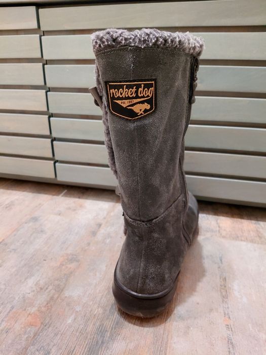 Rocket Dog - Дамски ботуши Slope, С цип, Велур, Сиви, номер 39