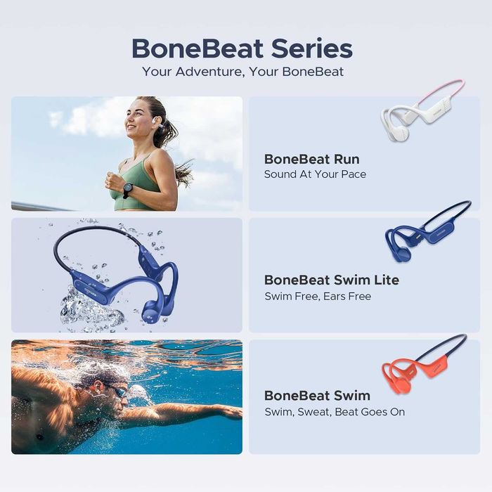 Слушалки DOOGEE с костна проводимост, спортни Bluetooth слушалки