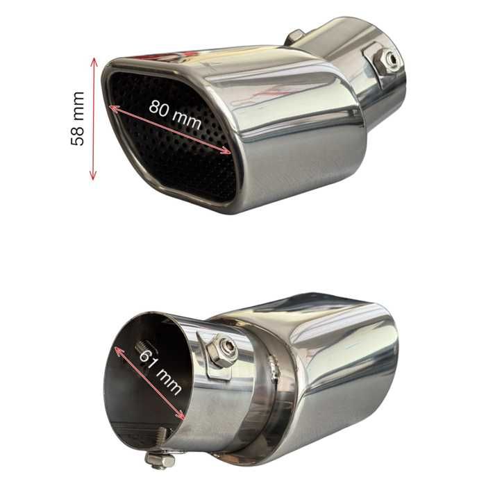 Накрайник ауспух 438 входа-61мм изхода-80/58мм