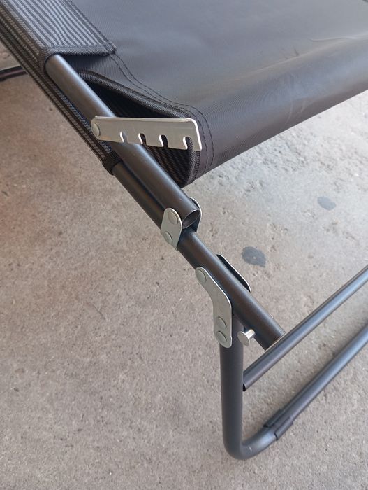 Сгъваем шезлонг,  сив, 172.5x55.5 см, с регулируема облега