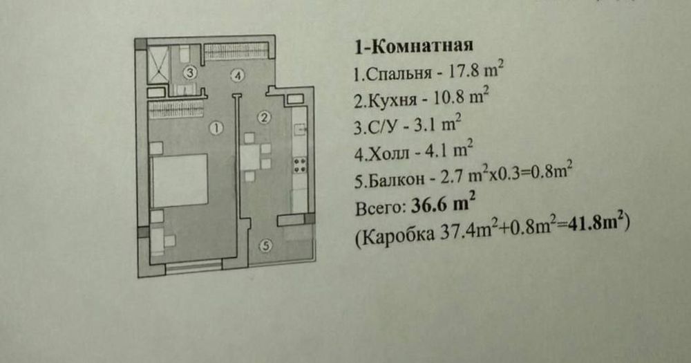 Продаётся квартира в ЖК Chimgan Hills