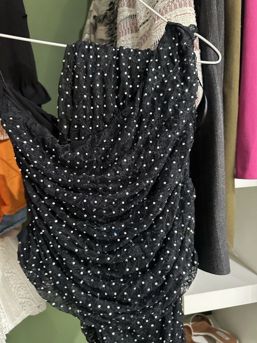 Черен дет на Zara с камъни размер С М