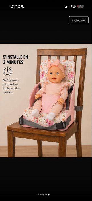 Scaun masa bebe fata fetita