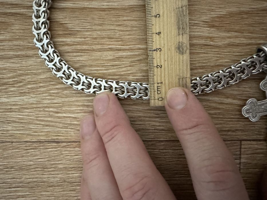 Цепь серебрянная с крестом